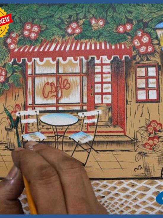 Hand-Painted Genuine Leather Crossbody Organizer Bag, One Size - Picture 3 of 7